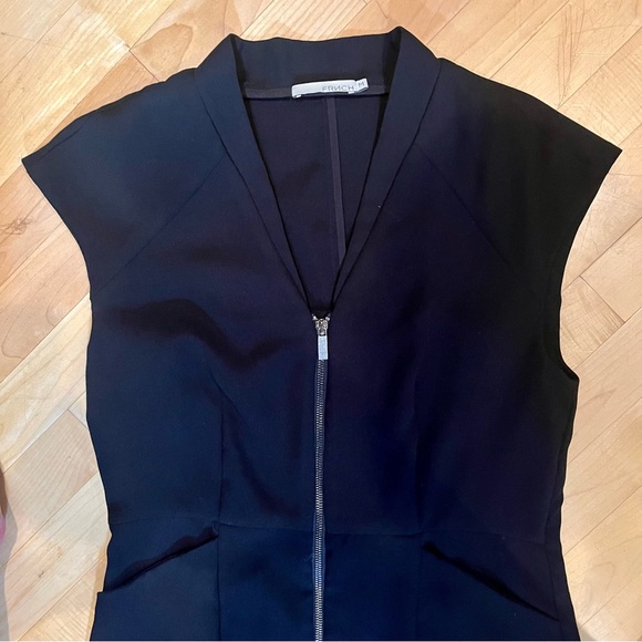 FRNCH Fitted Black Zipper Dress Size Medium - Picture 4 of 5